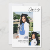 White 2 Photo Script Typography Afstuderen Aankondiging (Voorkant)