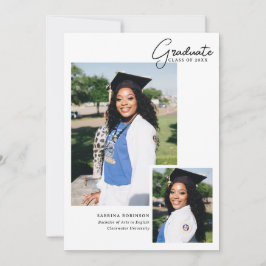 White 2 Photo Script Typography Afstuderen Aankondiging