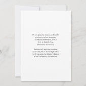 White 2 Photo Script Typography Afstuderen Aankondiging (Achterkant)