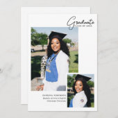 White 2 Photo Script Typography Afstuderen Aankondiging (Voorkant / Achterkant)