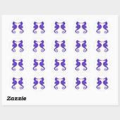 White 2 Seapaarden Ronde Sticker (Vel)