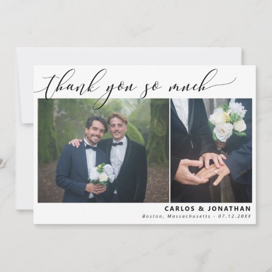 White 2 Wedding Foto Hartelijk dank Bedankkaart (Voorkant)