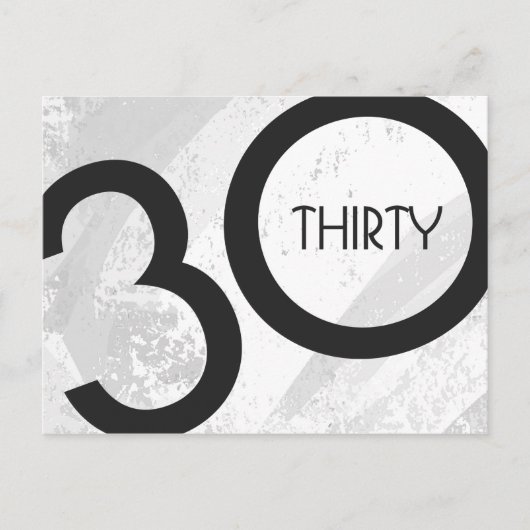 White 30 decade Birthday Briefkaart (Voorkant)