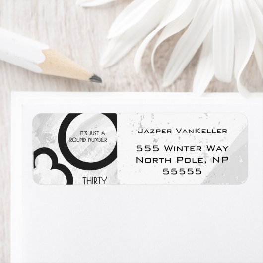 White 30 decade Birthday Etiket (Insitu)