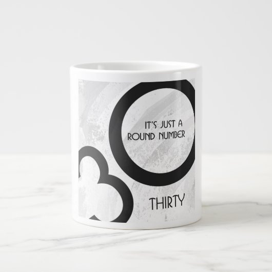 White 30 decade Birthday Grote Koffiekop (Voorkant)