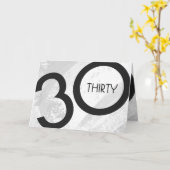 White 30 decade Birthday Kaart (Gele Bloem)