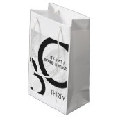 White 30 decade Birthday Klein Cadeauzakje (Achterkant Gekanteld)