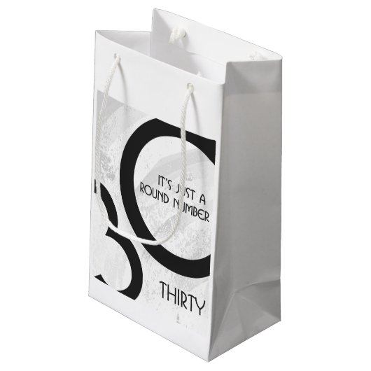 White 30 decade Birthday Klein Cadeauzakje (Achterkant Gekanteld)