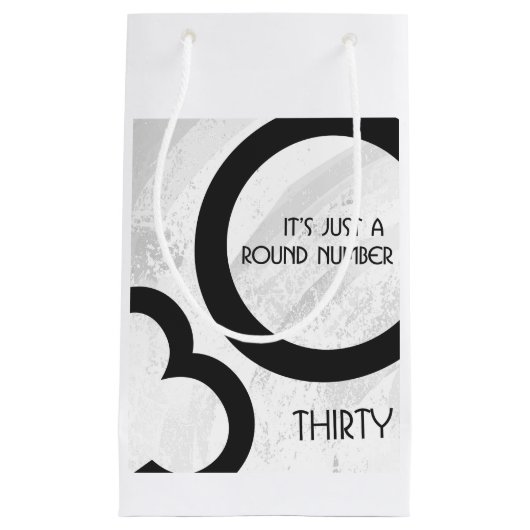 White 30 decade Birthday Klein Cadeauzakje (Voorkant)