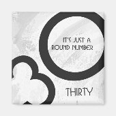 White 30 decade Birthday Magneet (Voorkant)