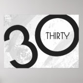 White 30 decade Birthday Poster (Voorkant)
