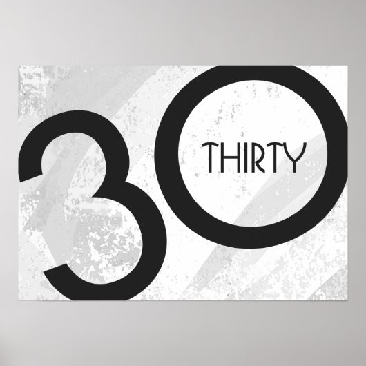 White 30 decade Birthday Poster (Voorkant)