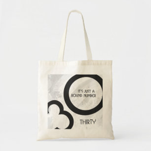 White 30 decade Birthday Tote Bag