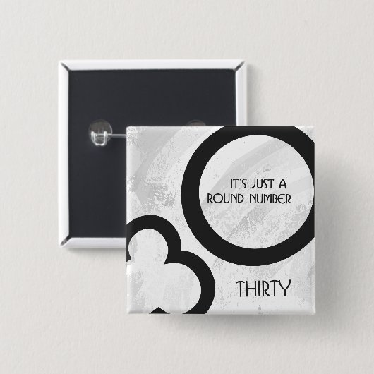 White 30 decade Birthday Vierkante Button 5,1 Cm (Voorkant /achterkant)