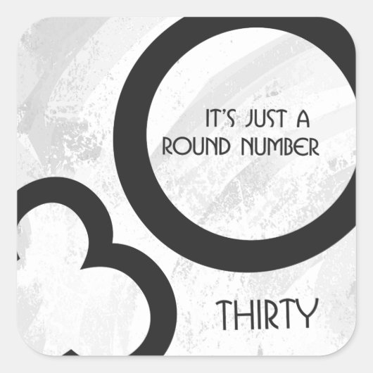 White 30 decade Birthday Vierkante Sticker (Voorkant)