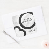 White 30 decade Birthday Vierkante Sticker (Envelop)