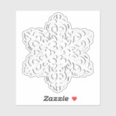 White 3-d Snowflake Sticker (Vel)