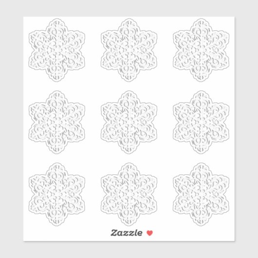 White 3-d Snowflakes Sticker (Vel)