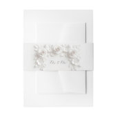 White 3 Floral Initials Wedding Uitnodigingen Wikkel (Voorkant Voorbeeld)