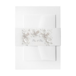 White 3 Floral Initials Wedding Uitnodigingen Wikkel