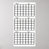 White  3 Month Calendar Poster (Voorkant)