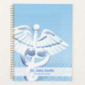 White 3D Caduceus Medical Blue Design Planner (Voorkant)
