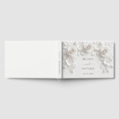 White 3D Floral Roses | Wedding Gastenboek (Volledig)