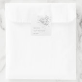 White 3D Flowers Roses Minimalist Wedding  Vierkante Sticker (Tas)