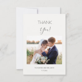 White 3D Flowers Roses Thank You Card Bedankkaart
