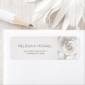 White 3D Flowers Roses Wedding Etiket (Insitu)