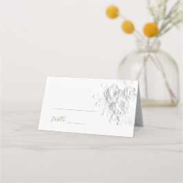White 3D Flowers Wedding Place Card Plaatskaartje