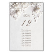 White 3D Roses Wedding Guest Names  Kaart (Achterkant)
