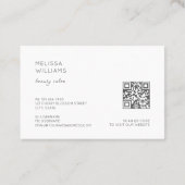 White 3D Simple Flowers Visitekaartje (Achterkant)