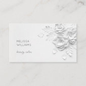 White 3D Simple Flowers Visitekaartje (Voorkant)