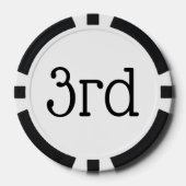 White 3rd Third Place Winner Award Poker Chips (Voorkant)