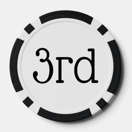 White 3rd Third Place Winner Award Poker Chips (Achterkant)