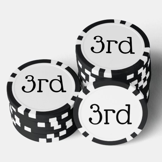 White 3rd Third Place Winner Award Poker Chips (Opstapeling)