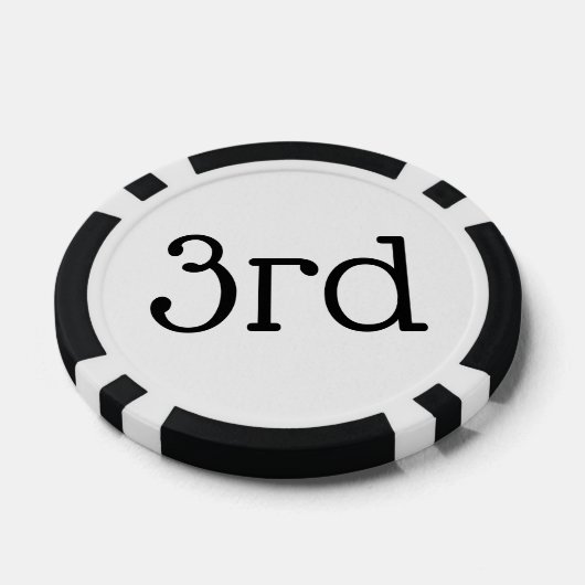 White 3rd Third Place Winner Award Poker Chips (Enkel)