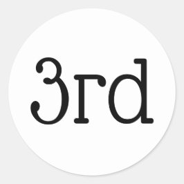 White 3rd Third Place Winner Award Ronde Sticker