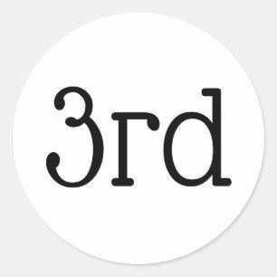 White 3rd Third Place Winner Award Ronde Sticker