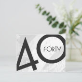 White 40 Decade Birthday Briefkaart (Staand voorkant)