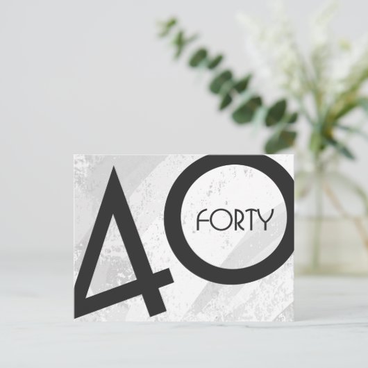 White 40 Decade Birthday Briefkaart (Staand voorkant)
