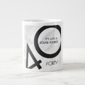White 40 Decade Birthday Grote Koffiekop (Voorkant)