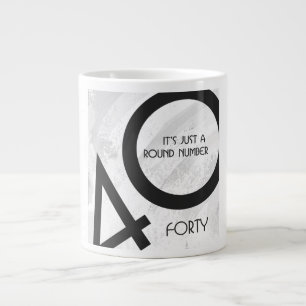 White 40 Decade Birthday Grote Koffiekop