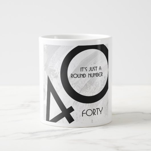 White 40 Decade Birthday Grote Koffiekop (Voorkant)