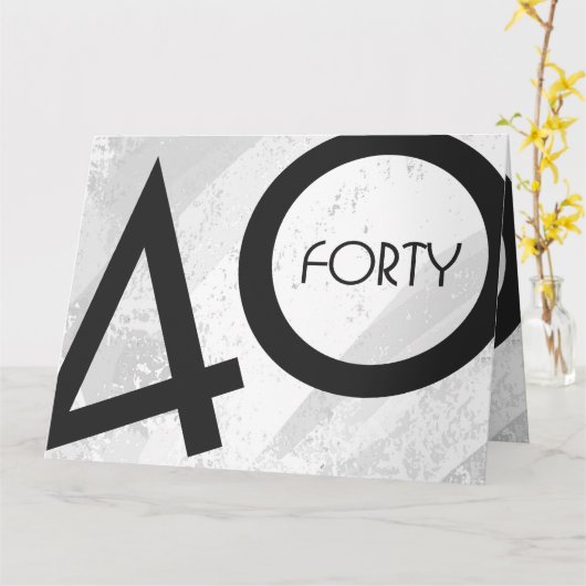 White 40 Decade Birthday Kaart (Gele Bloem)