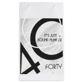 White 40 Decade Birthday Klein Cadeauzakje (Achterkant)