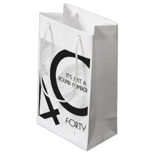 White 40 Decade Birthday Klein Cadeauzakje