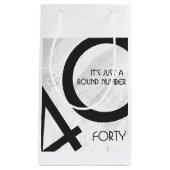 White 40 Decade Birthday Klein Cadeauzakje (Voorkant)