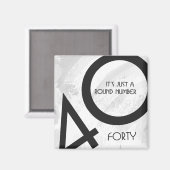 White 40 Decade Birthday Magneet (Voorkant / Achterkant)